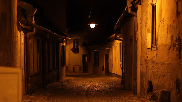 Night Old Houses Crossroads by Christian_Fletcher | VideoHive