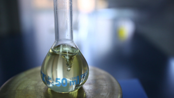 Chemicals Mixed In Volumetric Flask