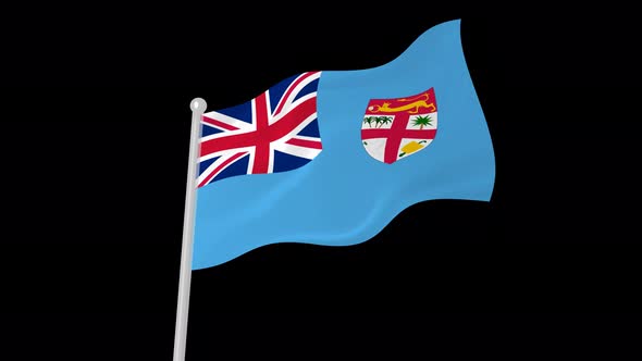 Fiji Flag Waving Animated Black Background alt