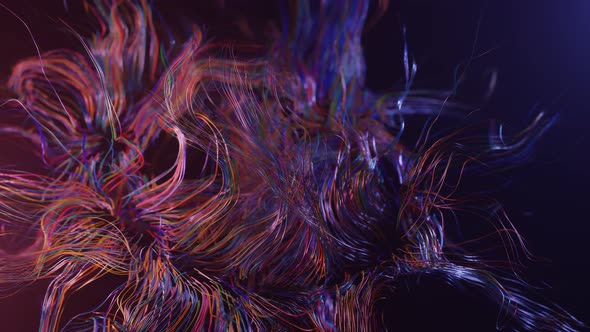 Live Curls Underwater Like Fur Multicolored Threads or Hair alt