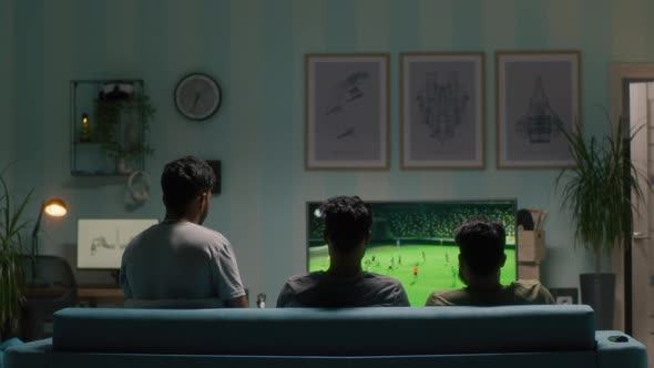 Indian Men Celebrating Goal During Soccer Match alt