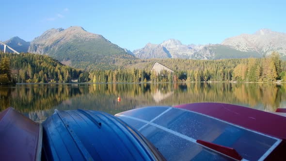 Picturesque Autumn View of Lake Strbske Pleso in High Tatras National Park