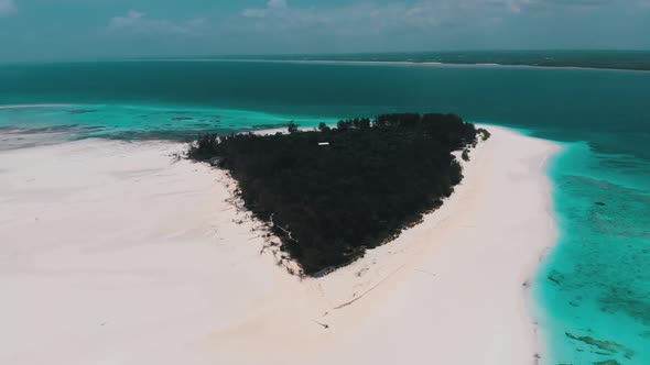 Paradise Private Island of Mnemba in Turquoise Ocean Zanzibar Aerial View alt