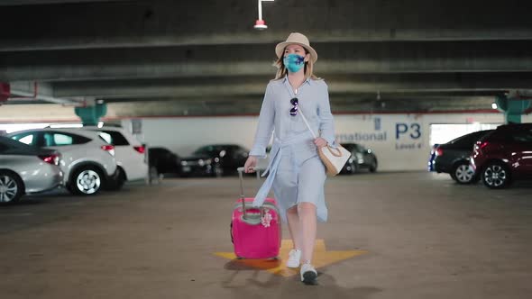 People Safety Traveling Under the COVID-19 Restrictions. Slow Motion New Reality alt