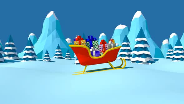 Sleigh in the forest