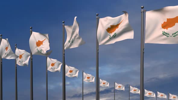 The Cyprus  Flags Waving In The Wind  - 2K alt