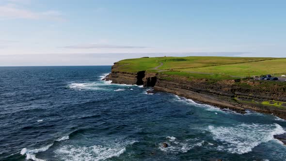 Aerial View of the Dun Briste Sea Stick at Downpatrick Head County Mayo  Republic of Ireland alt