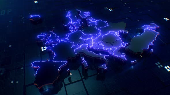 Europe Map 4k Loop alt