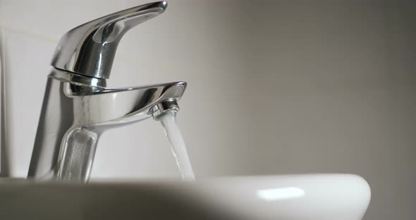 Faucet on and off close up