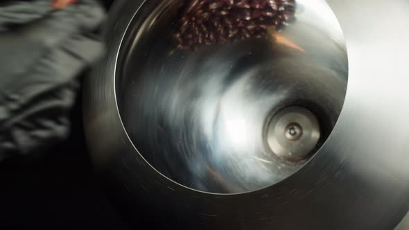 Almond in Chocolate Production of Nuts in Dark or Milk Chocolate alt