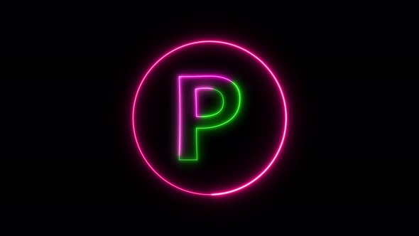 Glowing neon font. pink and green color glowing neon letter.  Vd 1316