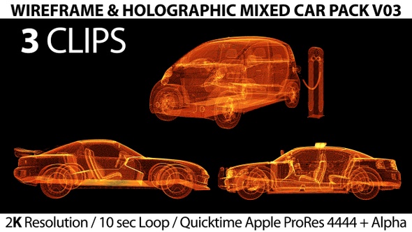 Wireframe Holographic Mixed Car Pack V03