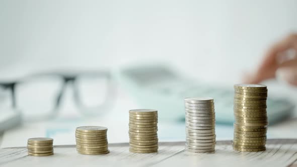 A Woman is Calculating Her Expenses for a Month alt