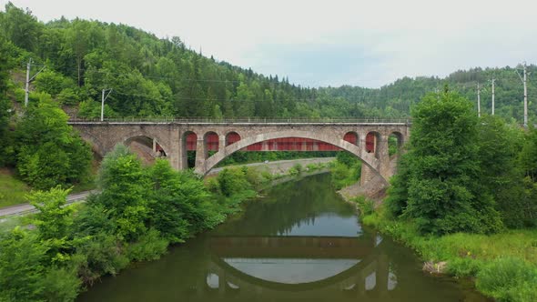 Nikolsky Stone Bridge Over the Sim River in the Chelyabinsk Region of Russia
