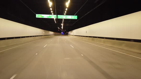 Driving Through the West Connex Underground Road Tunnel