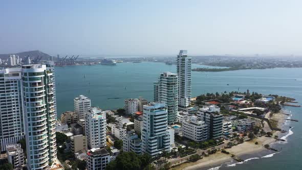 View of the Port From the Prestigious Castillogrande District in Cartagena Colombia