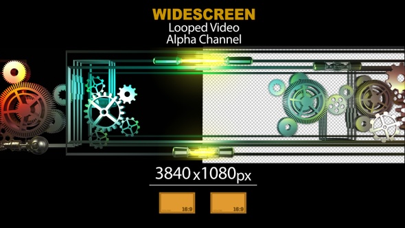 Widescreen Gears Frame With Alpha Channel 02