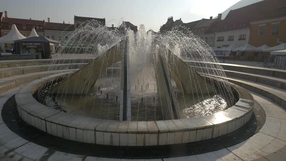 Springing fountain in the Council Square