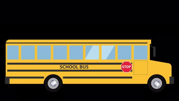 School Bus Alpha Channel Loop
