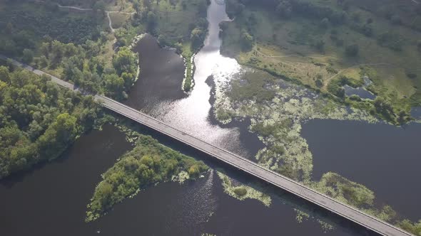 Auto Road Bridge Over Desna River in Chernihiv Region, Ukraine alt