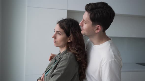 husband-flirts-with-angry-wife-after-severe-argument-stock-footage