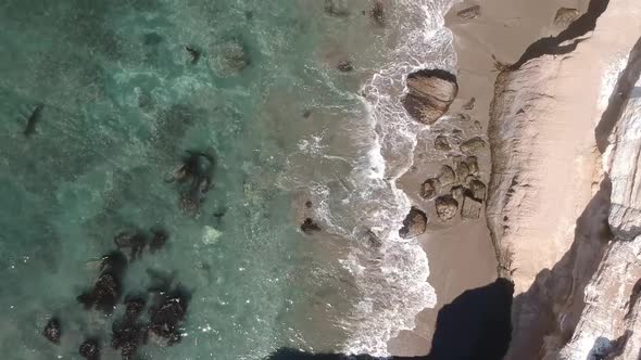 Flyover of cliffs in region de Valparaiso Chile alt