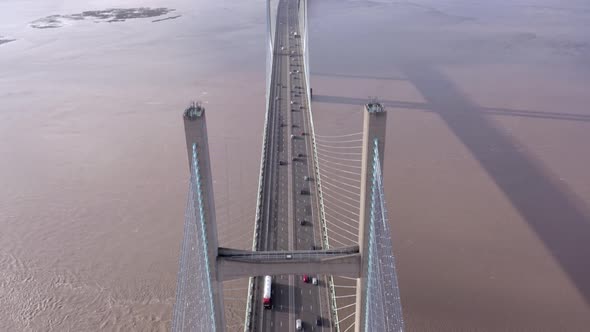 Lorries and Cars Crossing the Second Severn Crossing in the UK alt