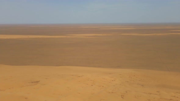 Horizonless Sandy Savannah or Steppe in Kalmykia Russia