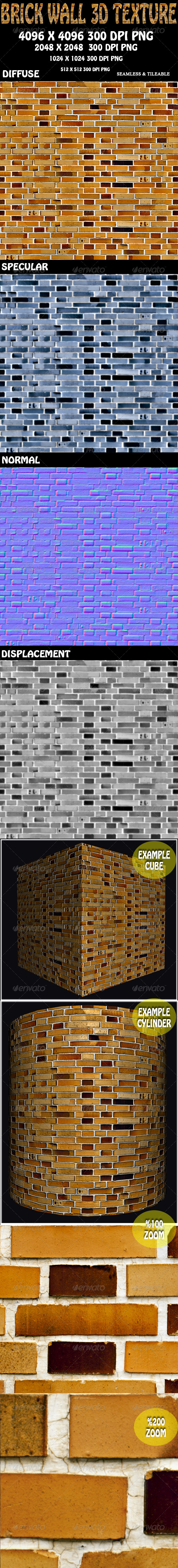 Brick Wall 3D - 3Docean 8131728