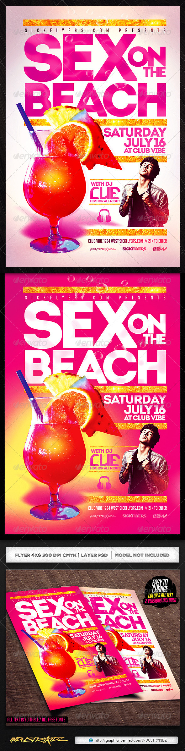 Sex On The Beach Flyer Template PSD, Print Templates | GraphicRiver