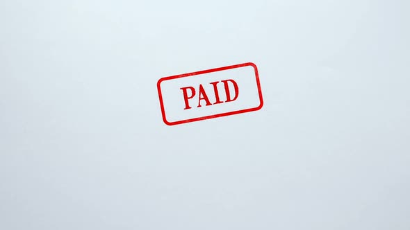Paid Seal Stamped on Blank Paper Background, Pay Off the Loan, No Debts alt