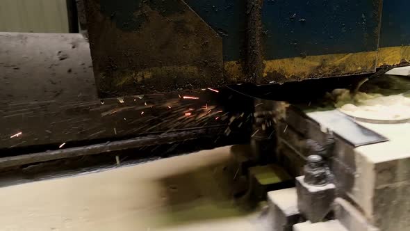 Metalworking Industry a Process of Wet Flat Steel Abrasion on Horizontal alt