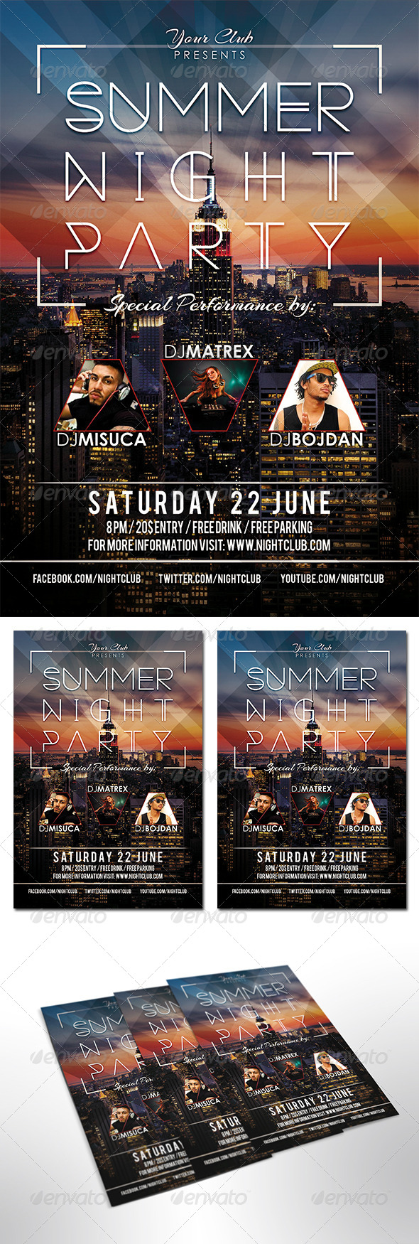 Summer Night Party Flyer - Print Templates