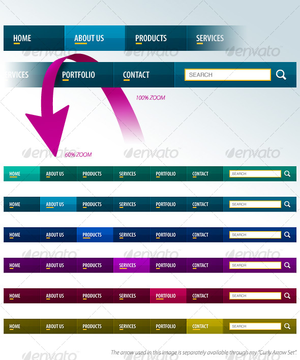 Slick Navigation Bars - Navigation Bars Web Elements