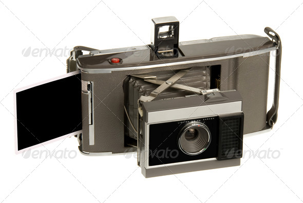 Antique instand print camera - Stock Photo - Images