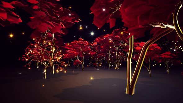 Gold Red Forest 4k