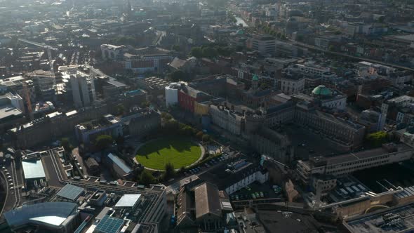 Pan and Tilt Shot of Town From Heigh alt