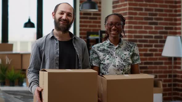 Portrait of Husband and Wife Owning Rented Apartment Flat alt
