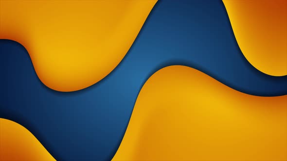 High Contrast Blue Orange Abstract Waves
