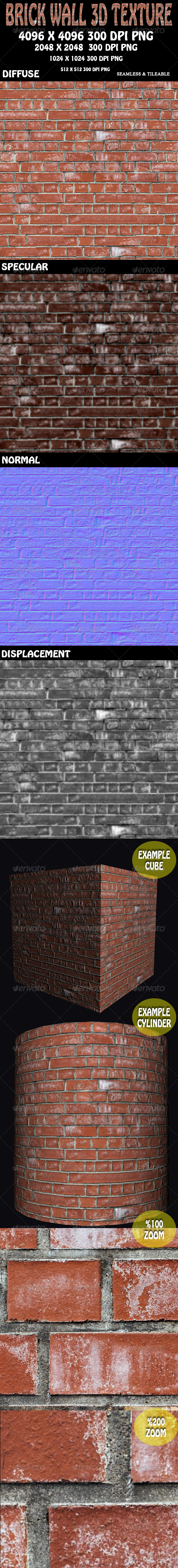 Brick Wall 3D - 3Docean 8142297