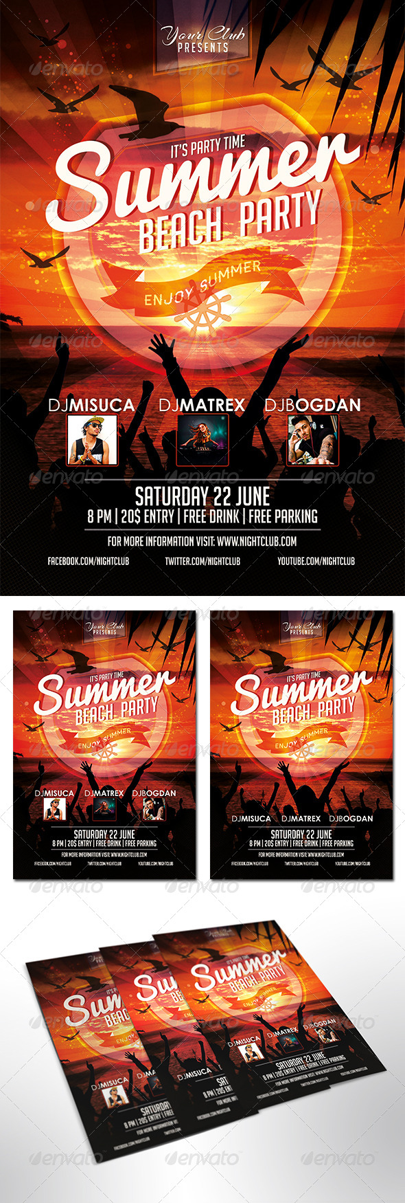 Summer Beach Party Flyer - Clubs & Parties Events