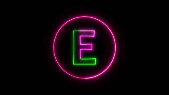 Glowing neon font. pink and green color glowing neon letter. Vd 1305