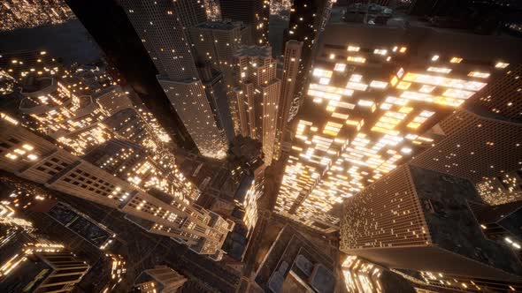 Night Landmark and Aerial View of the City alt