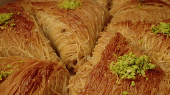 Baklava Traditional Turkish Dessert Served on a Tray