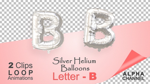 Silver Helium Balloons With Letter – B