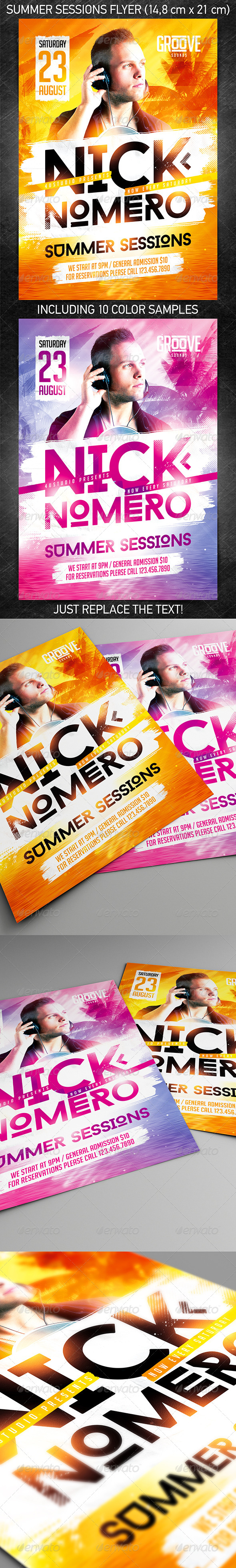 Summer Sessions Party Flyer - Events Flyers