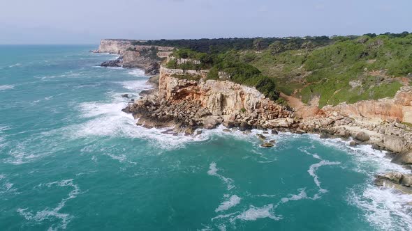 Flight Over Beautiful Seashore at Mallorca