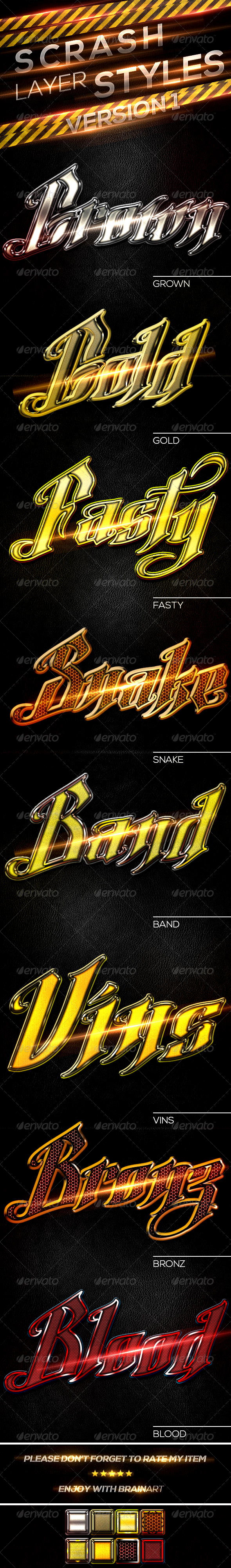 Scrash Layer Styles V1 - Text Effects Styles