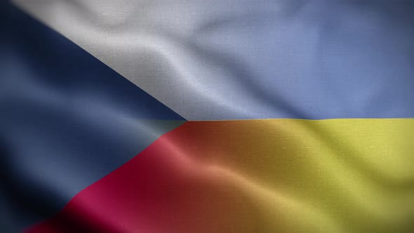 Ukraine Czech Republic Flag Loop Background 4K