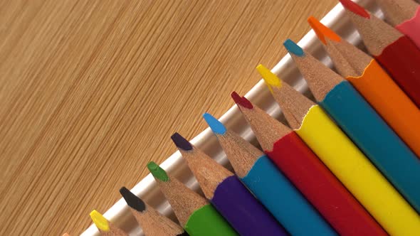 Tips Of Colored Pencils Macro Shot Sketching or School Concept Macro Shot alt